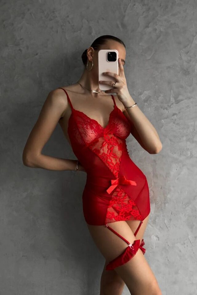 Babydoll Sedura Lace Kırmızı