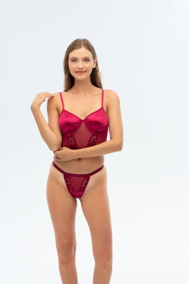 Büstiyer Set Rouge Seduction Fuşya