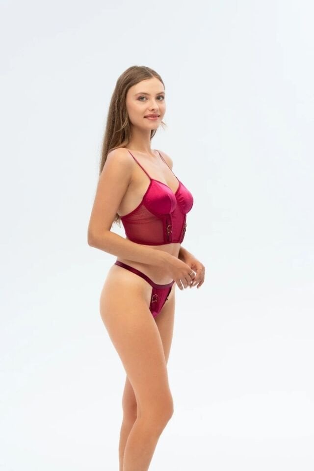 Büstiyer Set Rouge Seduction Fuşya